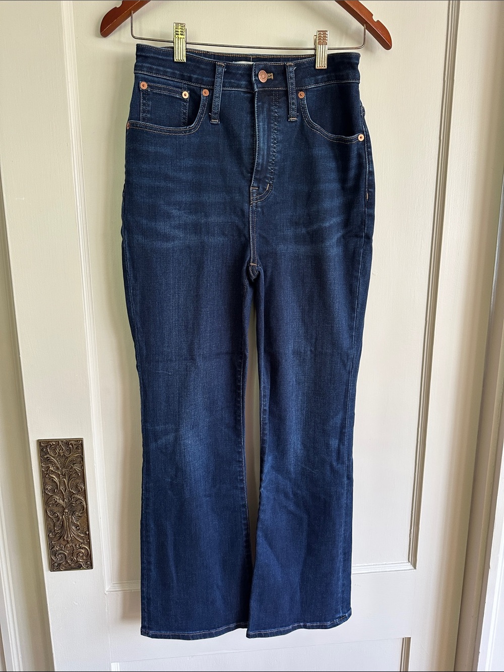 Madewell Dark Blue High-Rise Flare Jeans